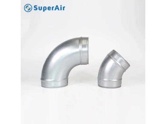 HVAC Galvanized Steel 90-Degree Round Adjustable Elbow Duct Connector