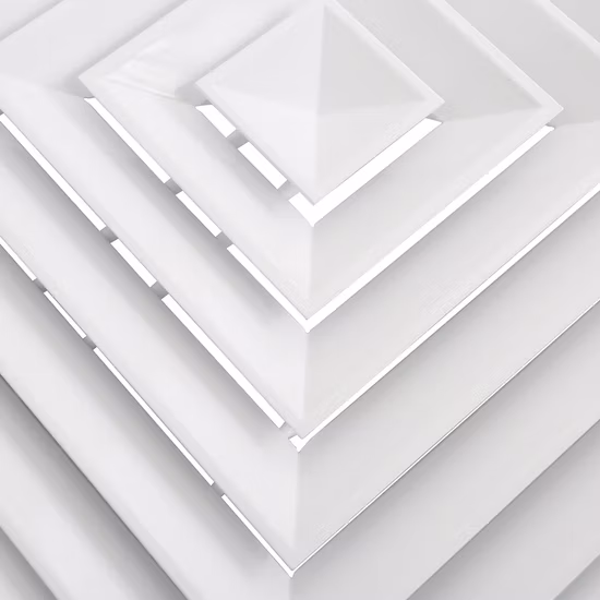 Customized Aluminum High Quality Square Diffuser 4 Way HVAC System Air Diffuser