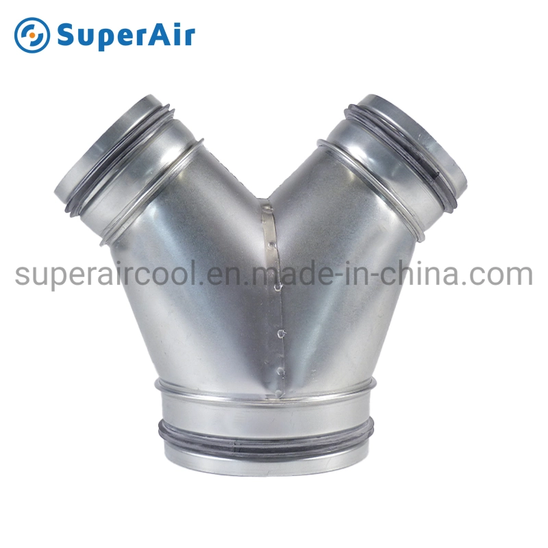 HVAC Steel Ductwork Connect Branch Y Spiral Duct Fitting