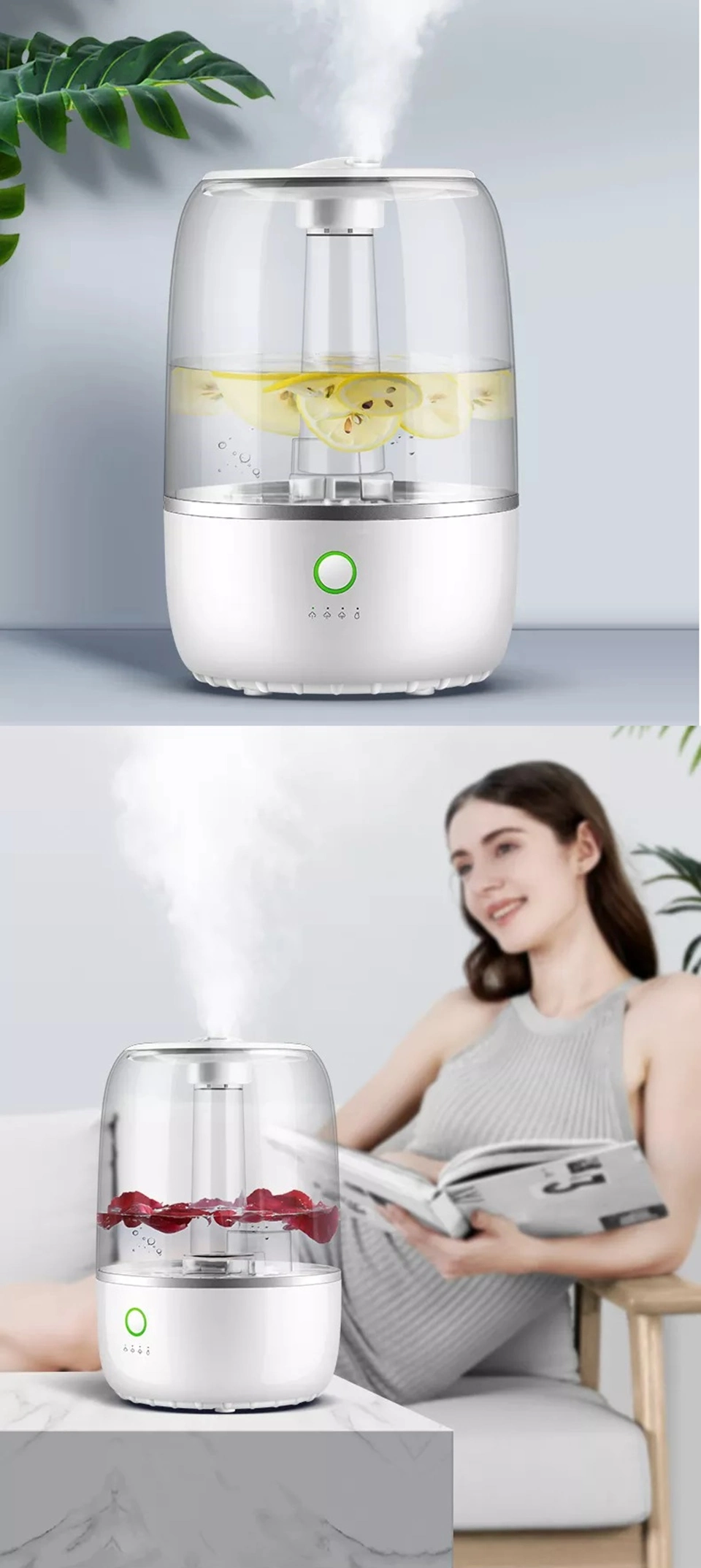4L Capacity Home Floor Cool Mist for Bedroom Living Room Office Air Disinfect Industrial Ultrasonic Humidifier Aroma Diffuser
