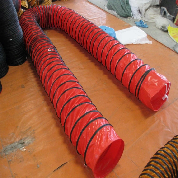 Spiral Red Color Laminated PVC Flex Vent Duct Without Leakage