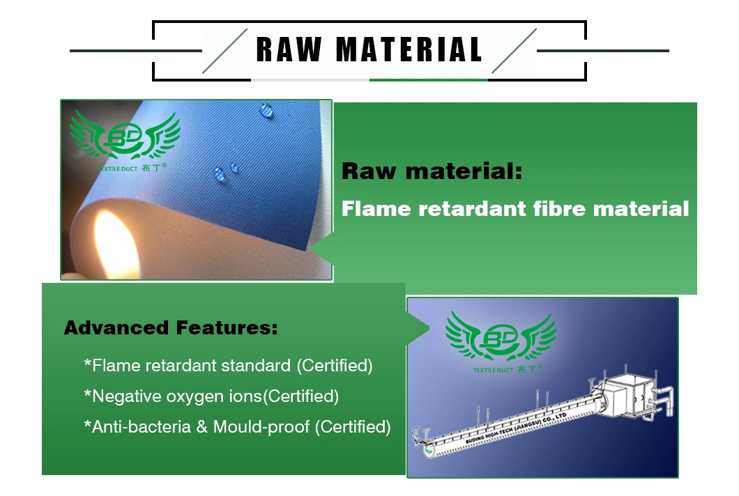 China Animal Breeding HVAC Air-Conditioning Flame Retardant Fabric Air Ducts Textile Air Ducting