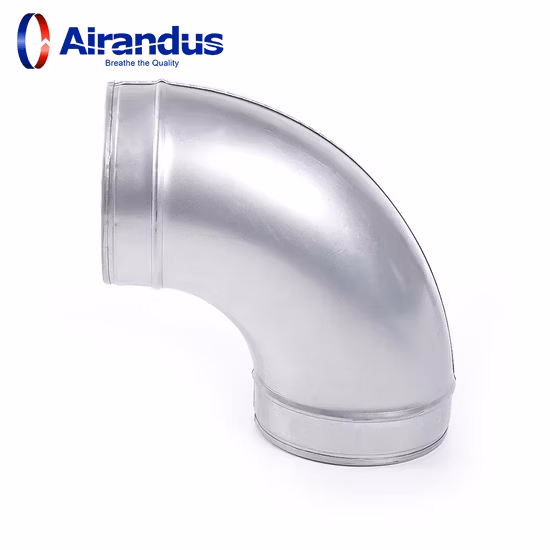 HVAC Gi Duct Spiral Duct and Fitting 90 Degree Bend for Ventilation Duct