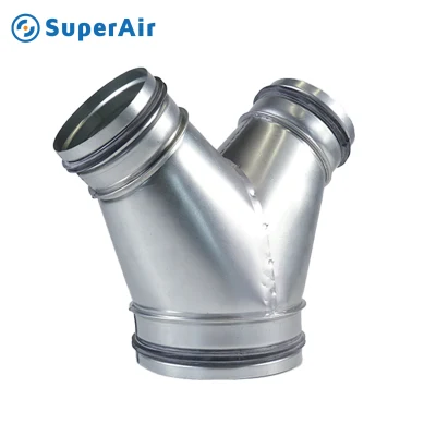 HVAC Steel Ductwork Connect Branch Y Spiral Duct Fitting